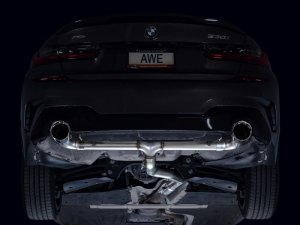 BMW 3 Series Performance Exhaust - Rear - AWE Tuning - Axle-Back Track Edition, Dual Exit, Dual 4.5